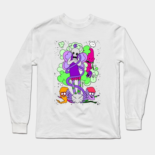 cute monster and a friends Long Sleeve T-Shirt by 9georgeDoodle